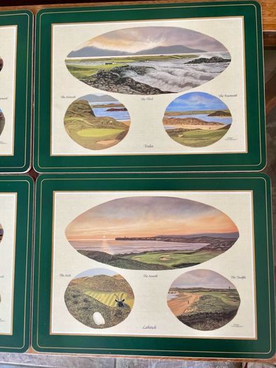 Six Vintage Irish Golfing Greats by Pimpernel Place Mats with Tips from Christy O Connor Senior