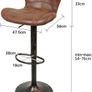 Set of 6  Bar Stools, Brown Faux Leather Bar Chair, Vintage Bar Chair, Image 3