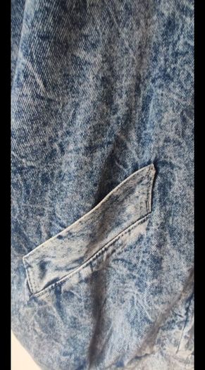 Rare True Vintage 80s/90s Acid Wash Denim Coat. Made in Britain. Sherpa fleece lined.
