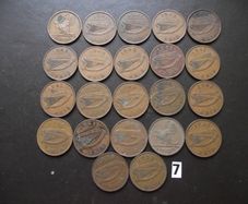 22 Irish coins x One Penny (1941-1952)