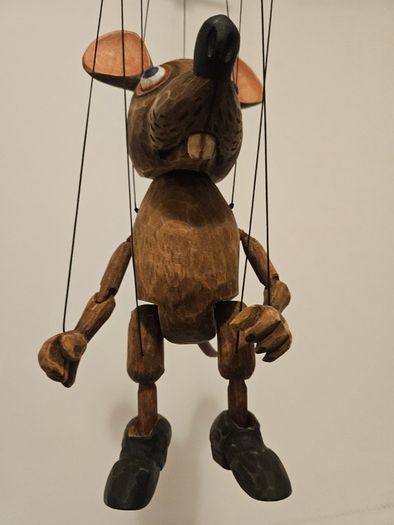 Mouse Czech Handmade Wooden Marionette