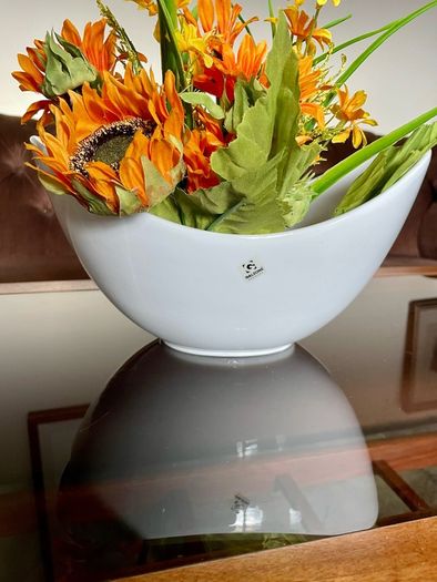 Pristine White Salad Sharing Bowl by Galzone Denmark with Handles