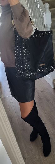 OFFICE black suede Over the Knee (OTK) high boots Sz 7 (Fit 7-8UK) - Rrp 150 (New)