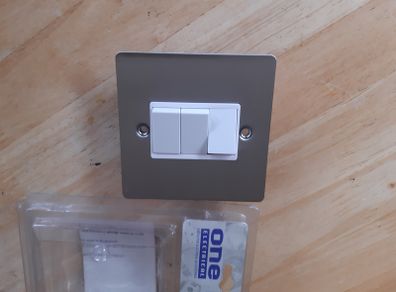 3 Gang 2 Way Plate Switch Satin Stainless Steel