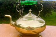 vintage brass tea kettle