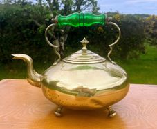 vintage brass tea kettle