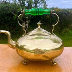 vintage brass tea kettle