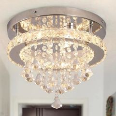 Brand New Deckrico Crystal Ceiling Light 30cm Modern Lamp Chrome LED Chandelier