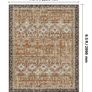 Area Rug, 7.5 x 9.5 ft Large Washable Rug, Non-Slip and Tear-Resistant Soft Carpet, Pet & Child Friendly Vintage Area Rugs, Indoor Mat for Bedroom, Living Room, Office, Entryway, Brown Green Image 3