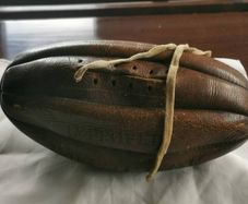 1920's Leather 8 Pan Rugby Ball