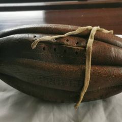 1920's Leather 8 Pan Rugby Ball