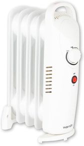 5 Fin Oil Filled Radiator with Adjustable Thermostat and Overheat Protection, 650W, White