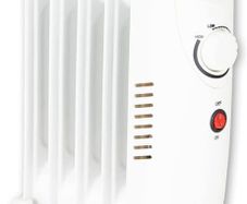 5 Fin Oil Filled Radiator with Adjustable Thermostat and Overheat Protection, 650W, White