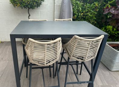 Outdoor dining set (high table and chairs)