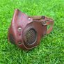 Postapocalyptic Genuine Brown Leather Face Mask Image 6