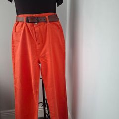 Orange Cotton Jeans