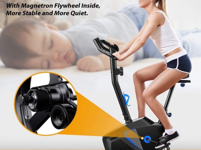 Exercise Bike Fitness Bike Advanced Home Trainer Stationary Bike Adjustable Magnetic Resistance for Home Gym Workout (FREE POSTAGE)