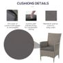 Garden Outdoor Rattan Furniture Bistro Set 3 PCs Patio Weave Companion Chair Table Set Conservatory, Light Grey (FREE SHIPPING) Image 7