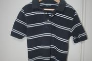 Gap Boys Navy and White Striped Polo Short Sleeve Top Age 6 - 7 Years