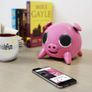 Amethyst iPig Bluetooth Speaker with USB Phone Charging Port - Pink Image 2