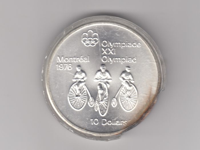 Canada,10 Dollar 92.5% Silver Coin, Montreal Olympics 1976 In Capsule,(no. G13)