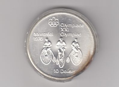 Canada,10 Dollar 92.5% Silver Coin, Montreal Olympics 1976 In Capsule,(no. G13)