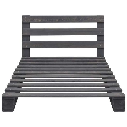 Pallet Bed Frame Grey Solid Pine Wood 100x200 cm