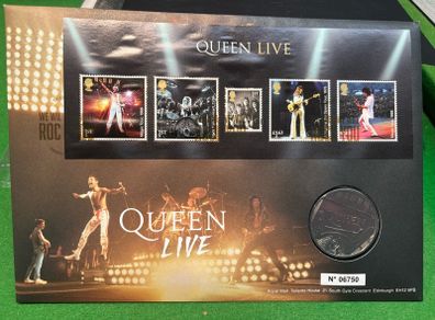 Queen Live 5 Pound Coin Royal Mint BU