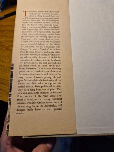 1967. The Croker Papers. Hardcover. Bernard Pool