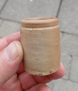 Vintage stoneware ink bottle