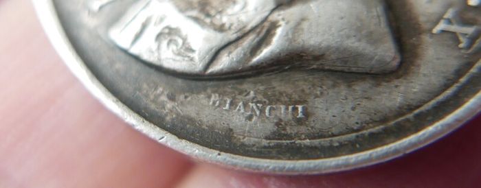Antique 1888 Papal States Sterling Silver Medal. Pope Leo XIII. 50th Episcopal Preisthood. 11,1g