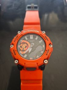 Casio G-Shock GA-2200M-4A Men's Watch, Waterproof, Quartz, Ana-Digi, Carbon, Orange, Black, Modern