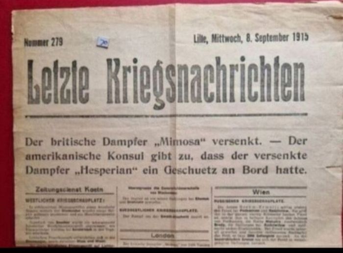 German ww1 , latest war news fly poster 8th, September 1915 ,,,,(70)