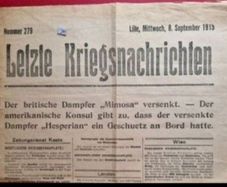 German ww1 , latest war news fly poster 8th, September 1915 ,,,,(70)