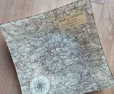 Vintage map style glass serving plate