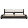 Bed Frame with LED Grey and White Faux Leather 150x200 cm Image 4