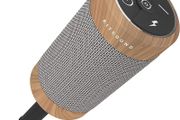 KitSound KS DIGGIT Diggit Outdoor Freestanding Bluetooth Garden Speaker with Removable Stake, Silver/Wood (New)