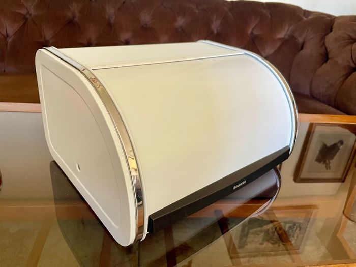 Brabantia Roll Top Bread Bin Countertop Storage Box White Mid Size