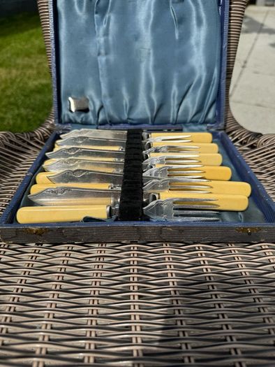 Cased set of fish knives & forks