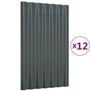 Roof Panels 12 pcs Galvanised Steel Anthracite 60x36 cm Image 2