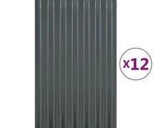 Roof Panels 12 pcs Galvanised Steel Anthracite 60x36 cm