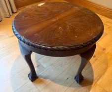 Vintage Wooden Occasional Table / Lamp Table Ball & Claw Feet