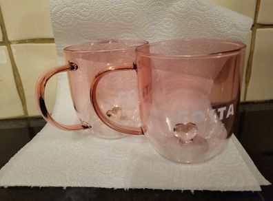 Costa Coffee heart cups for cold drinks 2pcs