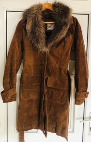 Pepe Jeans Faux Fur Trimmed Suede Coat