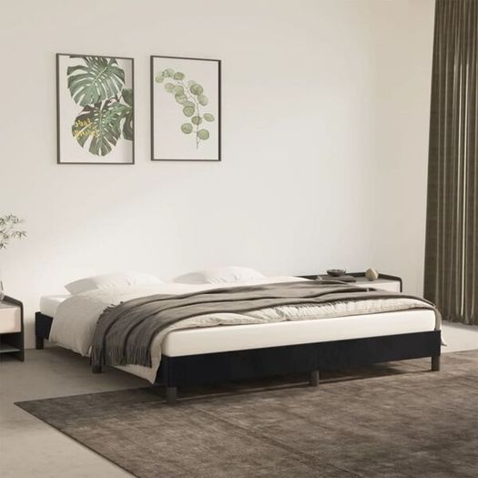 Bed Frame without Mattress Black 180x200 cm Super King Super King Velvet