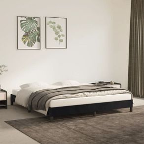 Bed Frame without Mattress Black 180x200 cm Super King Super King Velvet
