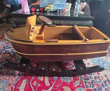 Vintage Wooden Rocking Boat