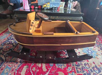Vintage Wooden Rocking Boat