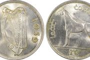 Ireland silver 1939 half crown graded by PCGS UNC details rare in uncirculated