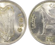 Ireland silver 1939 half crown graded by PCGS UNC details rare in uncirculated